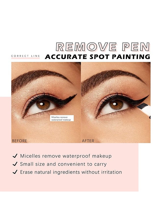 CmaaDu Remover Pen,Eye Makeup Remover Pen, Makeup Remover Eraser Stick Corrector Stick Lipstick Eyeliner Eraser for Instant Touch Up Correction, Mascara Smudges Correction,Travel-Friendly Makeup Removing Pen - Image 3